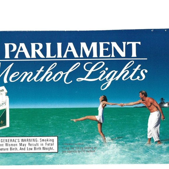 Parliament Menthol Lights Cigarette Ad 1990s  Vintage Print Ad - Picture 2 of 2